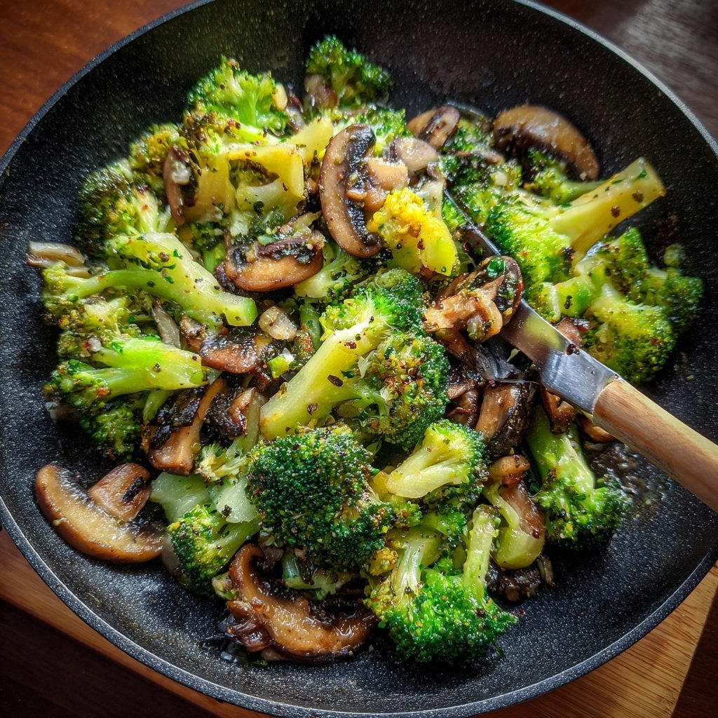 Brokkoli Pfanne Mit Pilzen