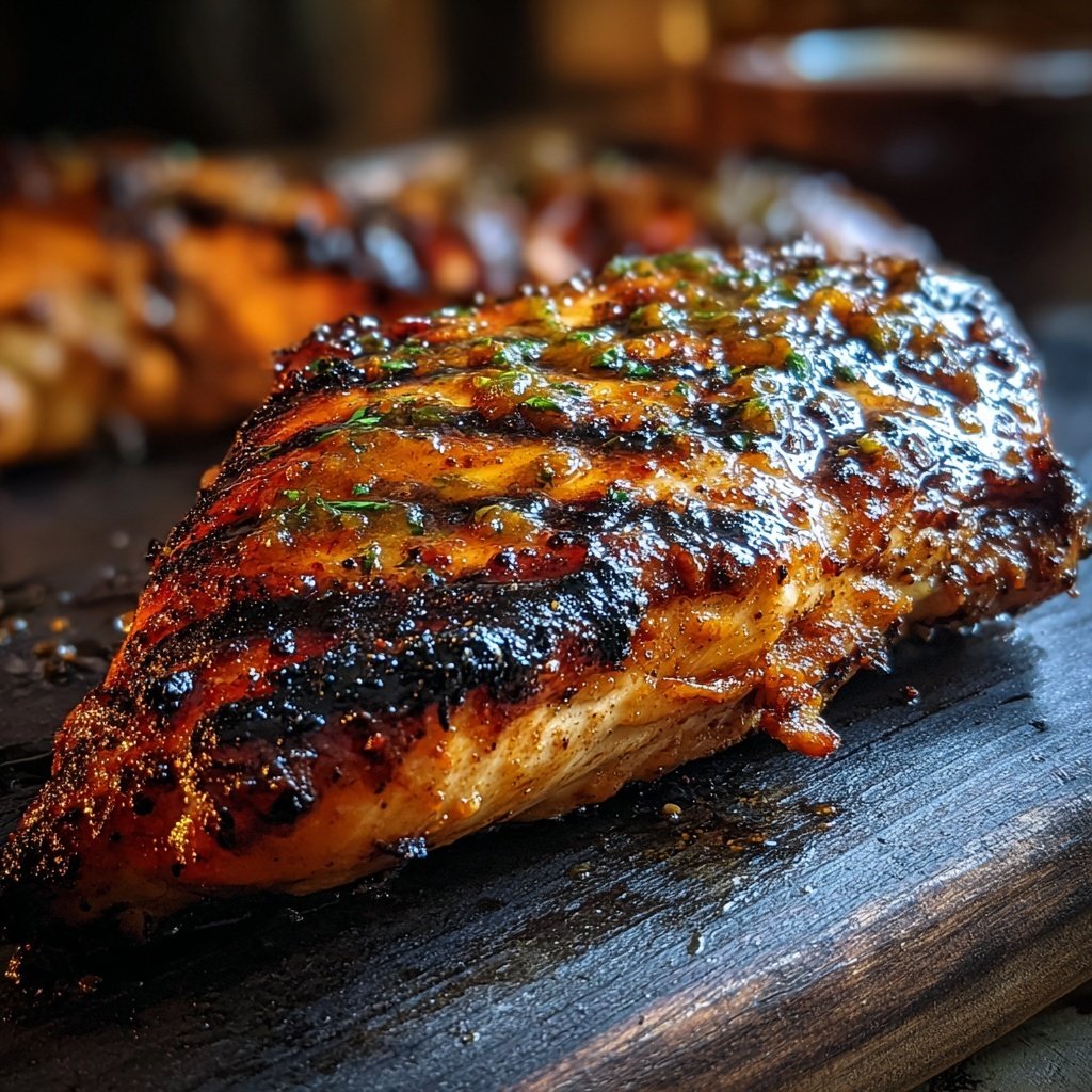 Gegrillte Hähnchenbrust Mit Honig Senf Glasur