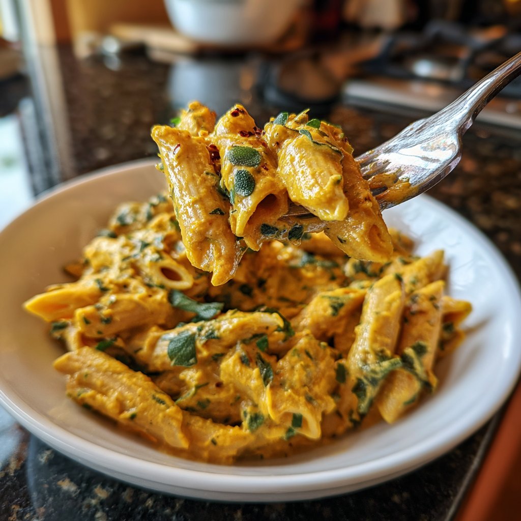 Penne mit Kürbis und Salbei