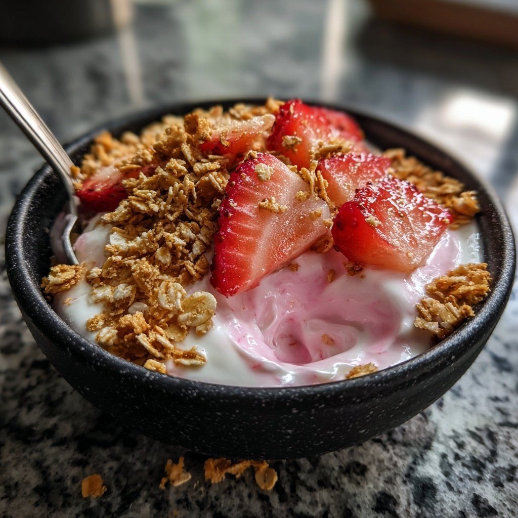 Erdbeer Quark Creme Mit Hafer Crunch