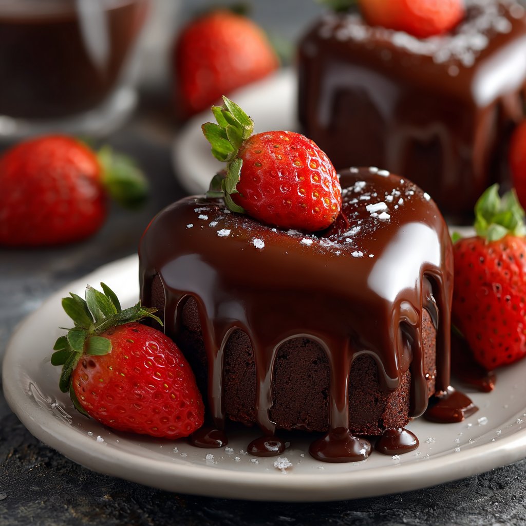 Valentinstag Dessert mit Schokolade