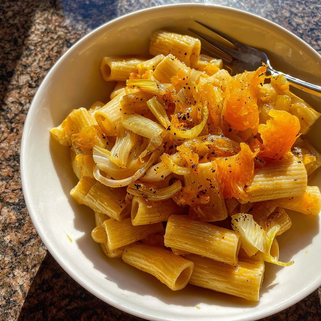 Rigatoni mit Fenchel und Orange