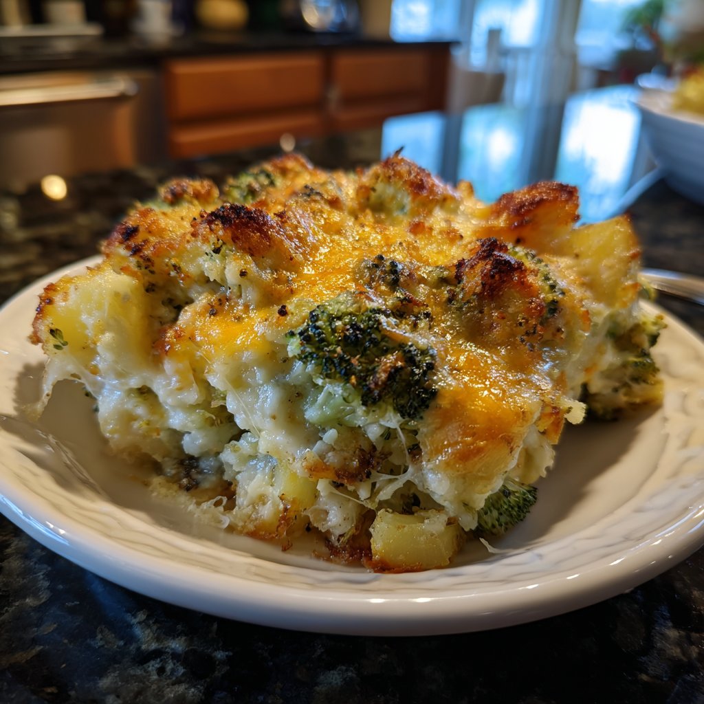 Cremiger Brokkoli Kartoffel Auflauf