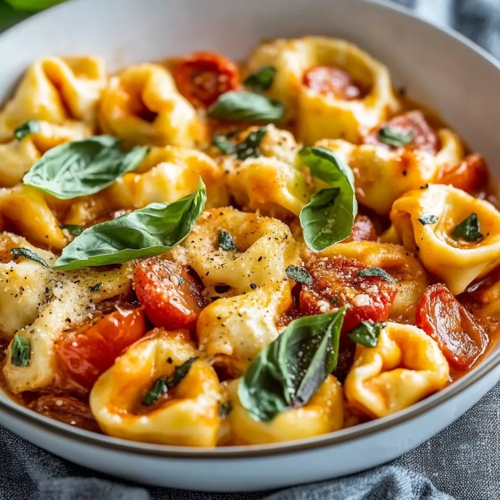 Tortellini-Auflauf mit Tomaten und Mozzarella