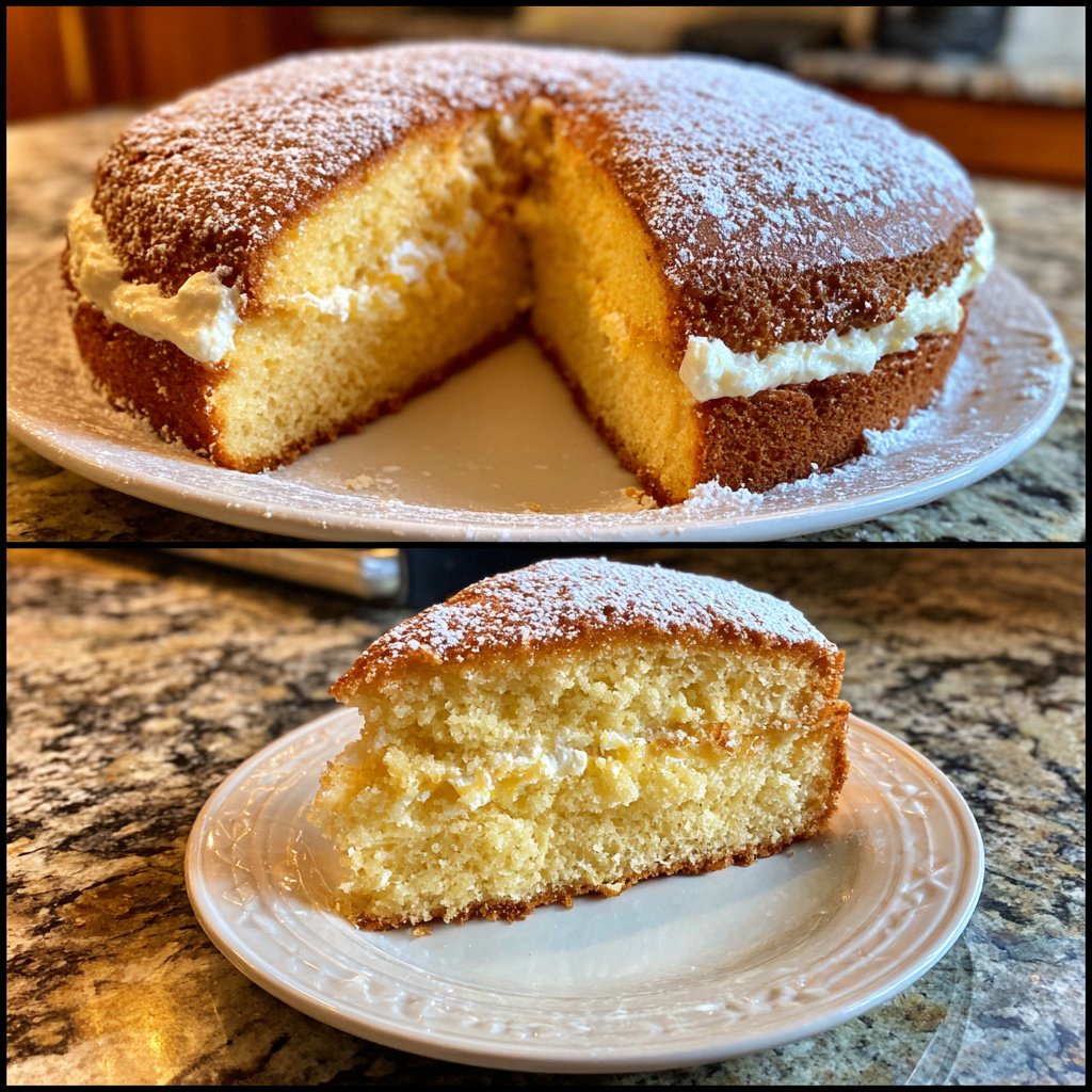 Zitronenkuchen mit Zitronencreme