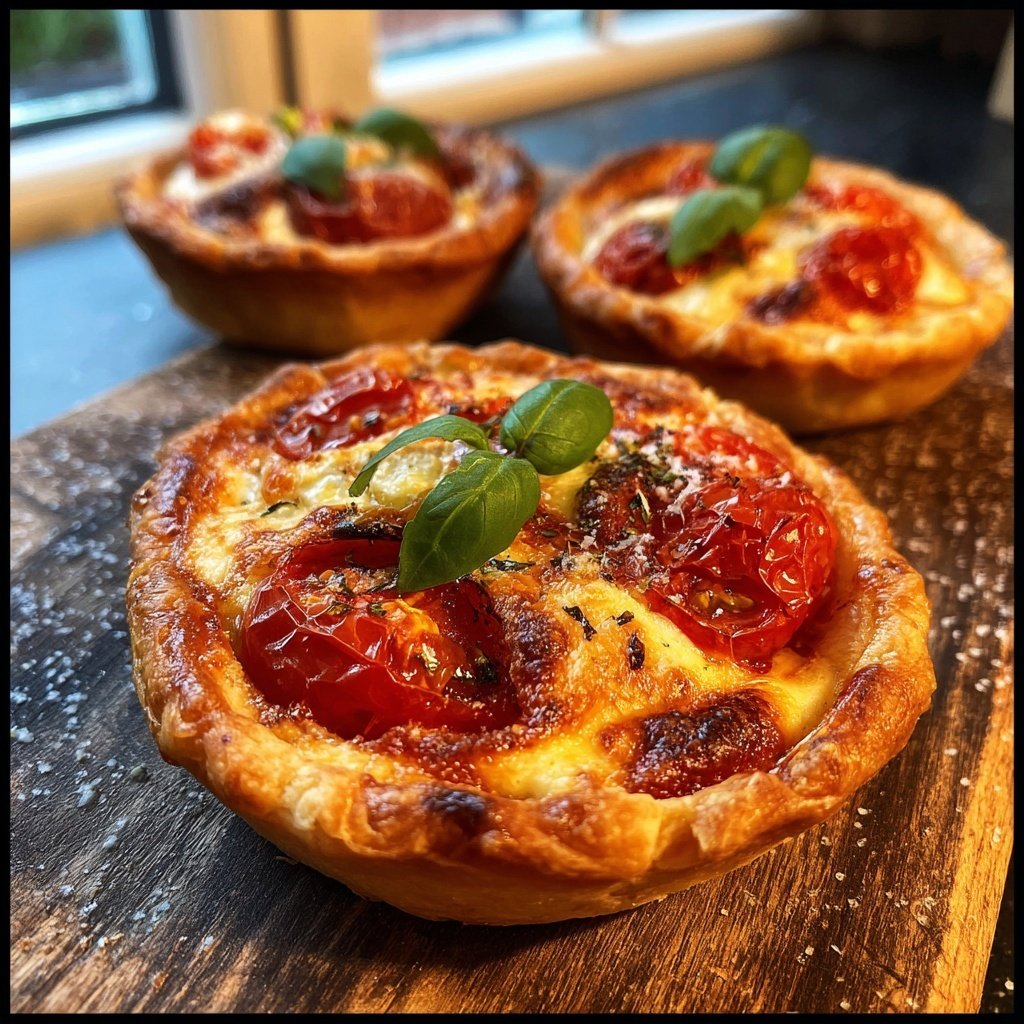 Tartelettes mit Tomaten und Mozzarella